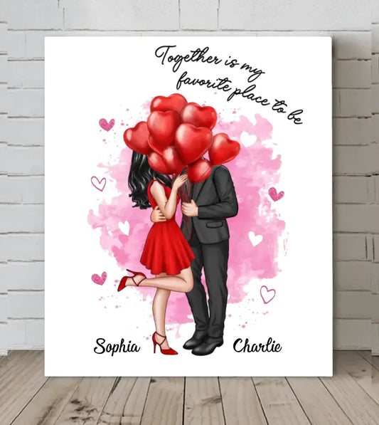 Valentine‘s Gift Personalized Canvas Wall Art / Blanket - You Will Forever Be My Always Couple