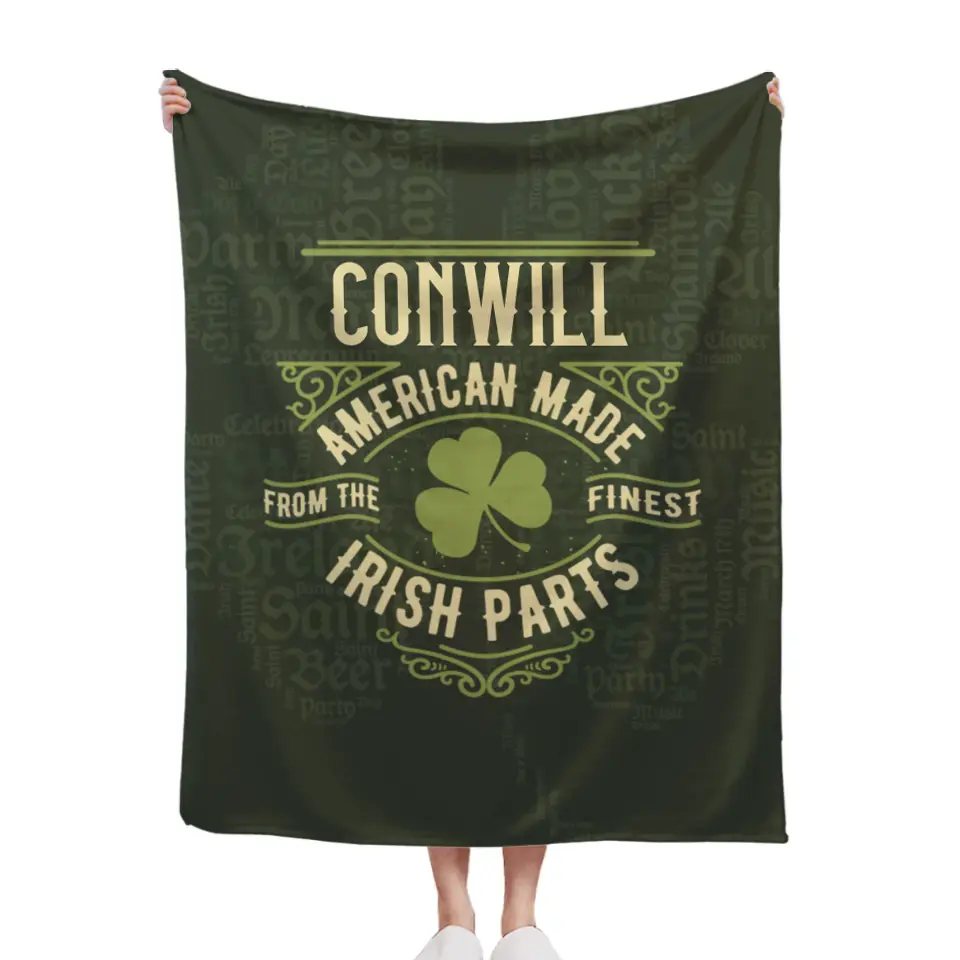 Personalized Name St. Patrick Irish Parts Blanket