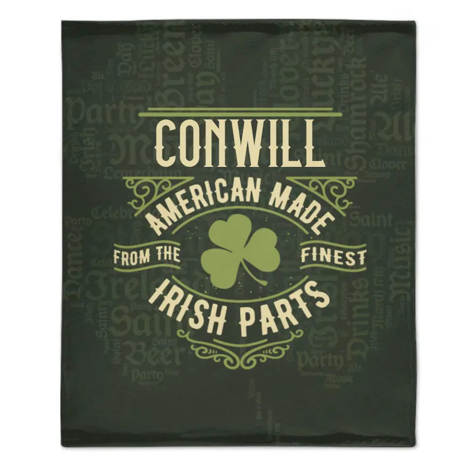 Personalized Name St. Patrick Irish Parts Blanket