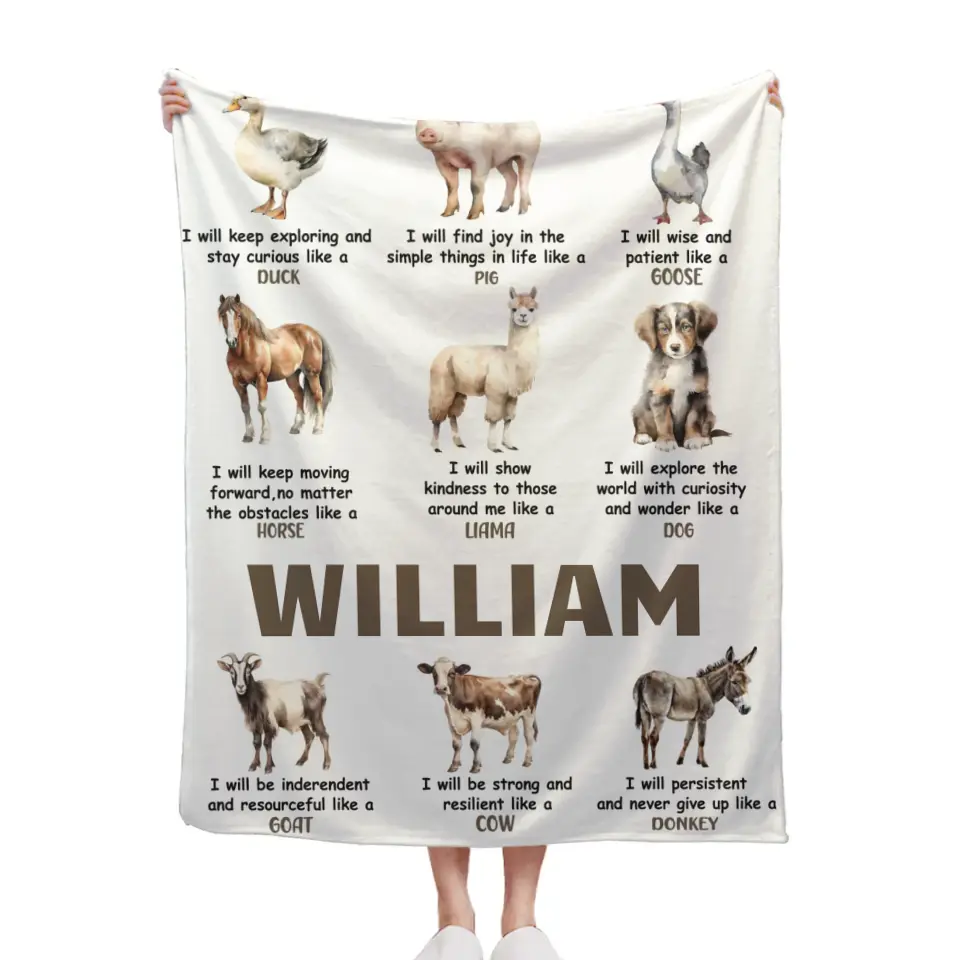 Personalized Custom Name Blanket - I Will Show Kindness To Those Around Me Like A Llama