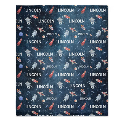 Personalized Custom Outerspace Blanket With Name