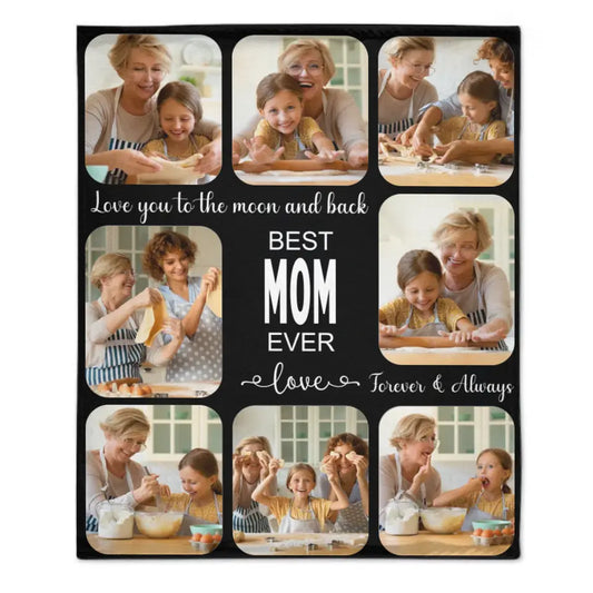Personalized Custom Photo Blanket - Best Grandma Ever Best Mom Ever