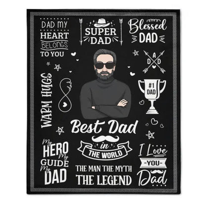Personalized Photo Custom Blanket - Best Dad In The World
