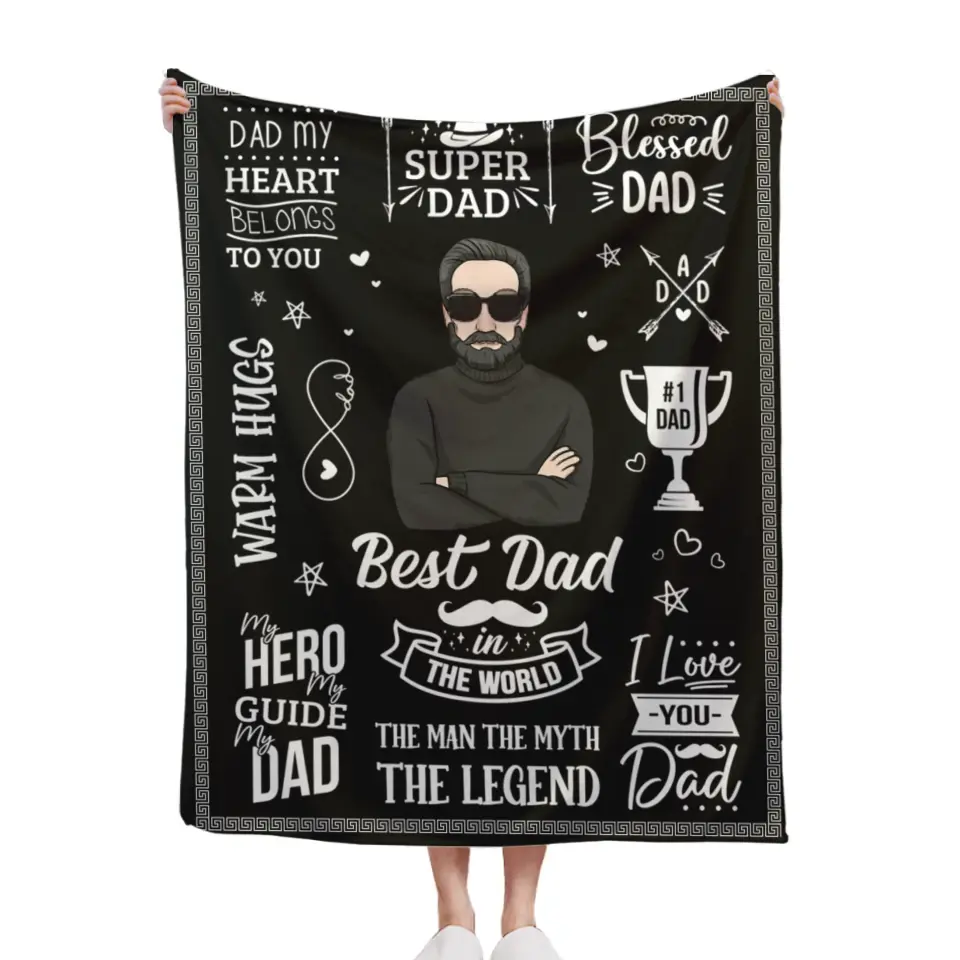 Personalized Photo Custom Blanket - Best Dad In The World