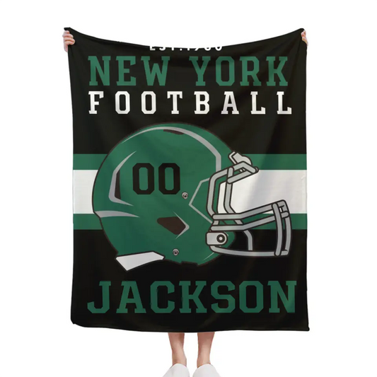 Personalized Blanket for Football Fans - Custom Name Blanket - Ideal for Youth Football Players And Adults