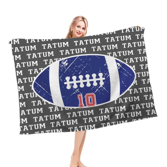 Personalized Custom Football Blanket, Gift Idea for Football Player