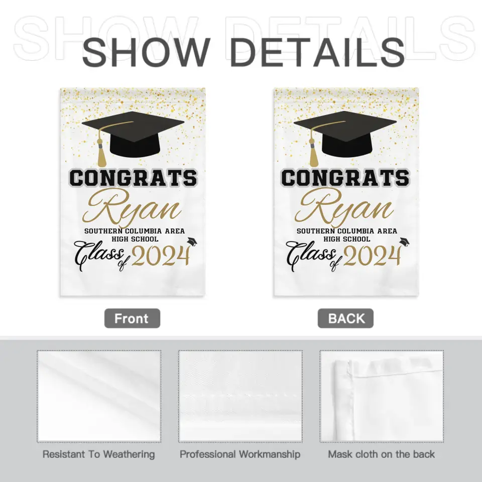 Personalized 2024 high school graduation blanket