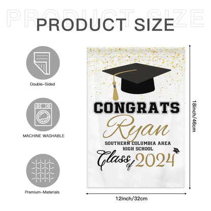 Personalized 2024 high school graduation blanket