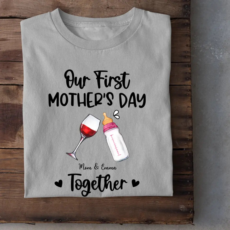 Personalized Baby Onesie/ T-shirt - Mother's Day Gift Idea For Baby/Mom - Our First Mother's Day Together