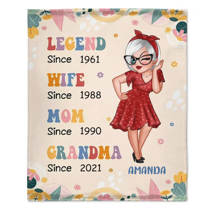 Legend Wife Mom Grandma - Personalized Blanket - Gift For Mother's Day