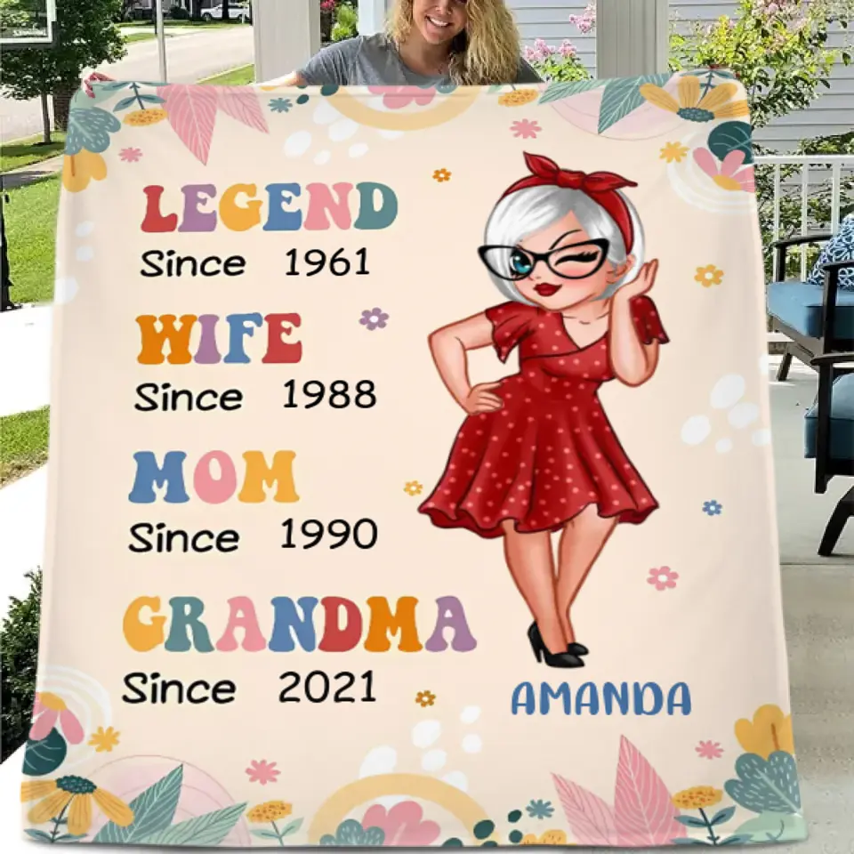 Legend Wife Mom Grandma - Personalized Blanket - Gift For Mother's Day