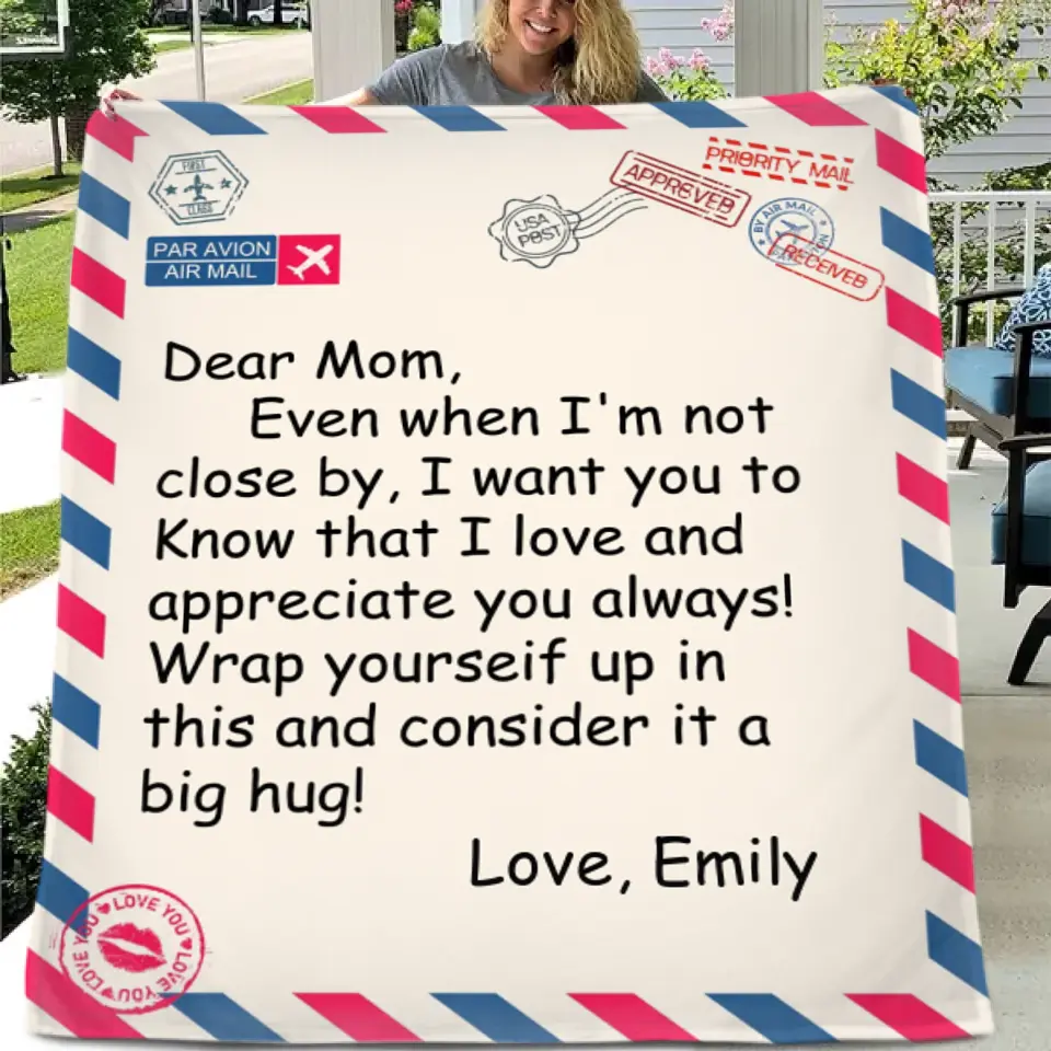 Mothers Day Gifts - Personalized Custom Blanket - Letter to Mom