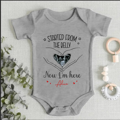 Custom Photo As Seen On Ultrasound - Family Personalized Custom Baby Onesie - Mother's Day, Baby Shower Gift, Gift For First Mom