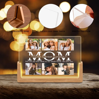 Personalized Custom Photos Picture Frame with LED, Valentines Day Gifts for Mom