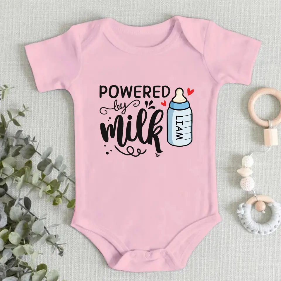 Powered By Milk - Family Personalized Custom Baby Onesie