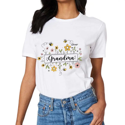 Family Personalized Custom T-shirt - Gift For Mom, Grandma