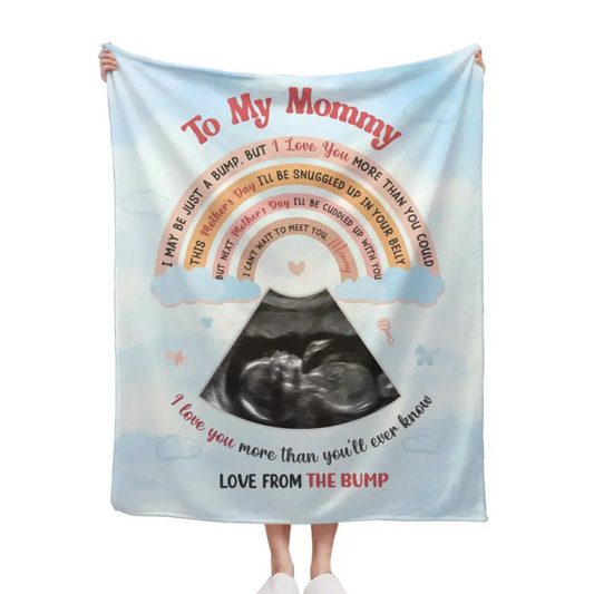 I May Be Just A Bump - Family Personalized Custom Photo Blanket