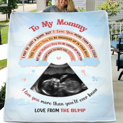I May Be Just A Bump - Family Personalized Custom Photo Blanket