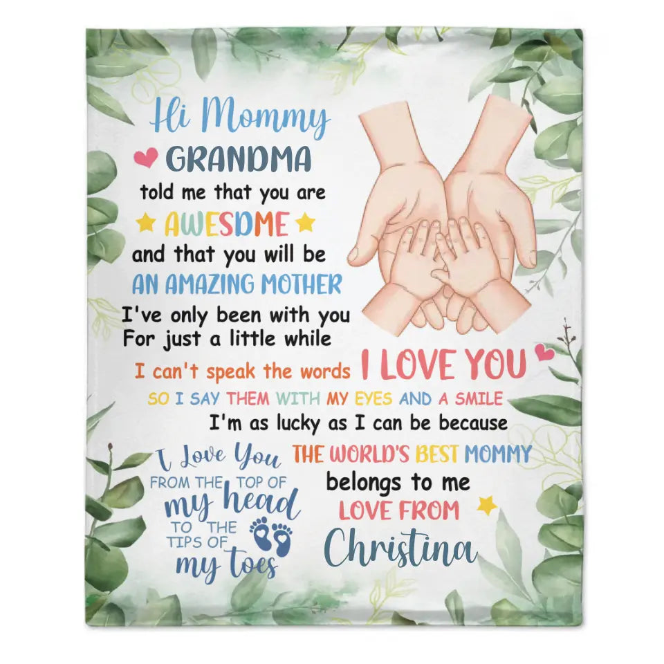 Holding Your Hand, I Will Be The Happiest Mother In The World - Personalized Blanket
