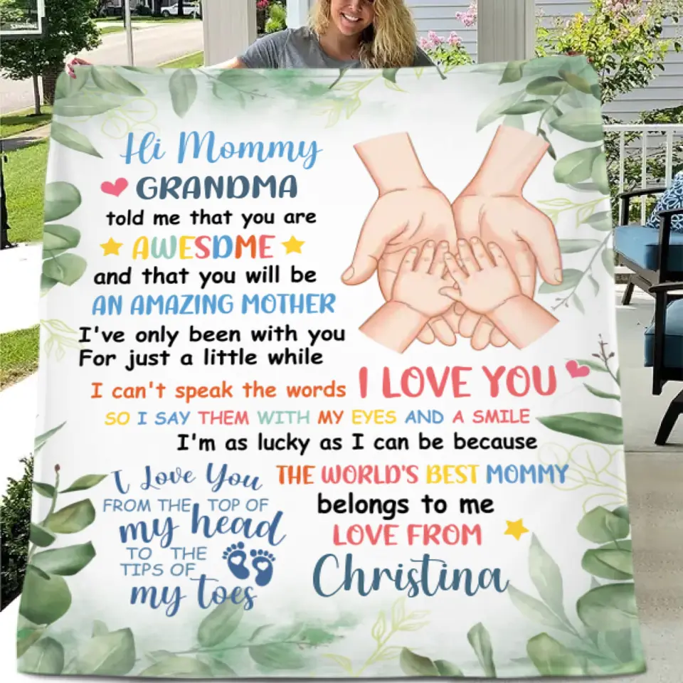 Holding Your Hand, I Will Be The Happiest Mother In The World - Personalized Blanket