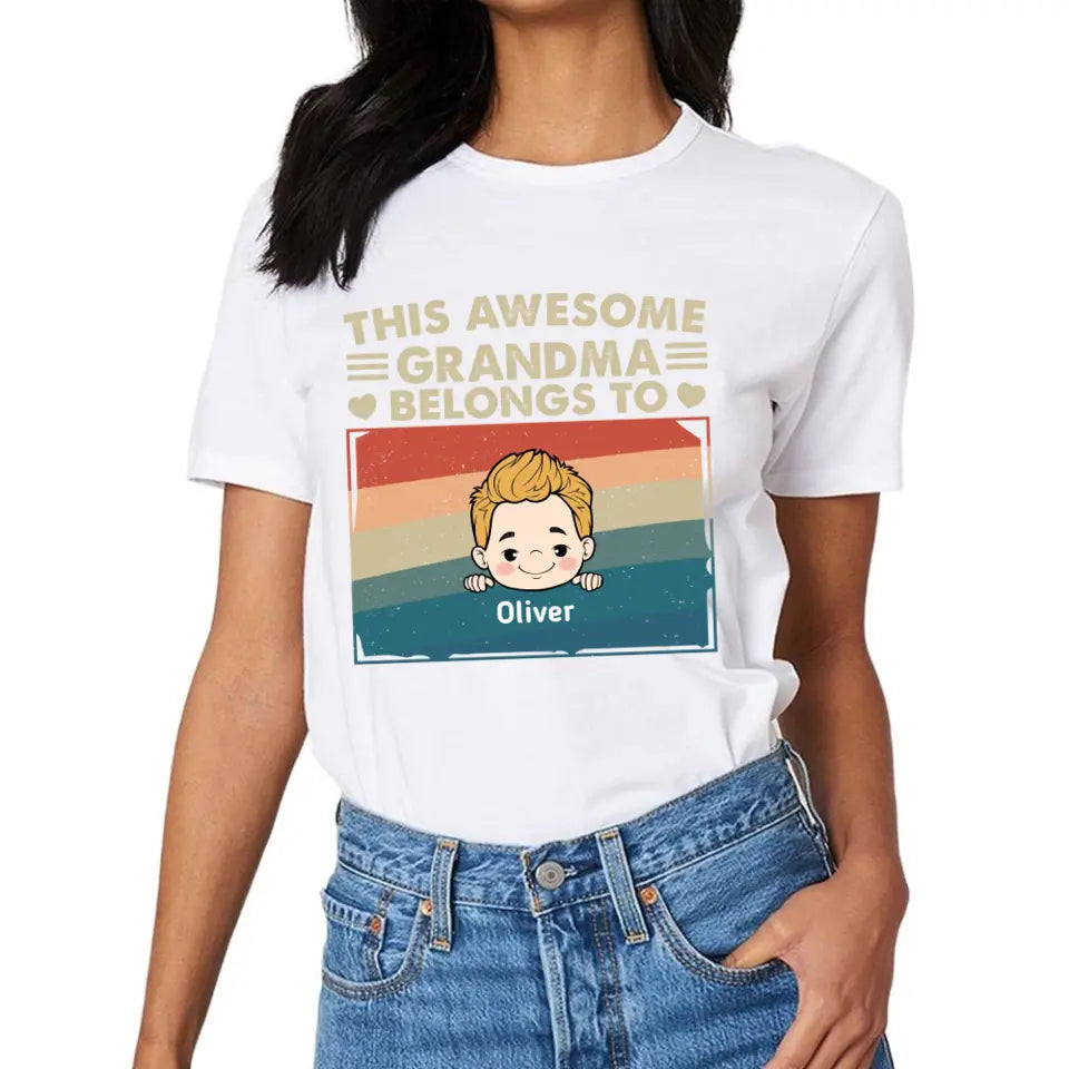 Personalized T Shirt - This Awesome Nana Mommy Daddy Belongs To These Kids