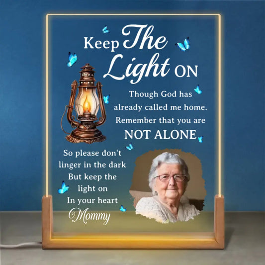 Custom Photo You Are Not Alone - Memorial Personalized Custom Shaped LED Night Light - Sympathy Gift For Family Members