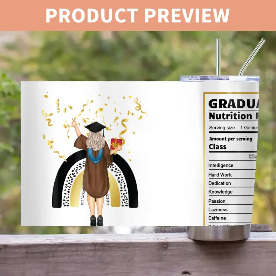 Graduate Nutrition Facts - Personalized Tumbler