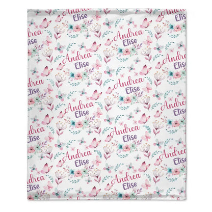 Butterfly Nursery Theme, Baby Girl Blanket With Name