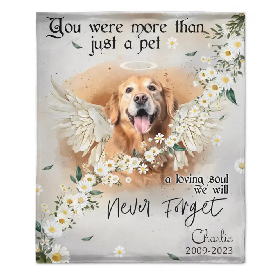 Custom Personalized Memorial Pet Photo Blanket - Memorial Gift Idea for Dog/Cat Owners - You Were More Than Just A Pet