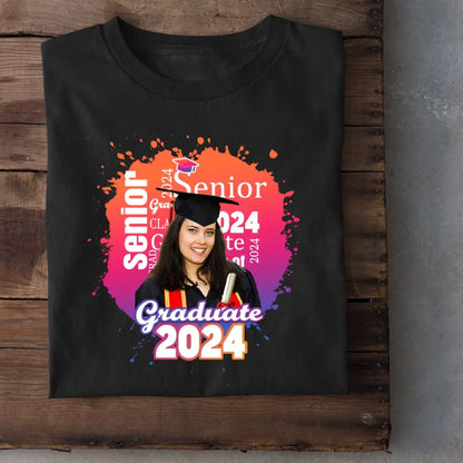 Personalized Graduate Photo Shirt - Multi Color Background