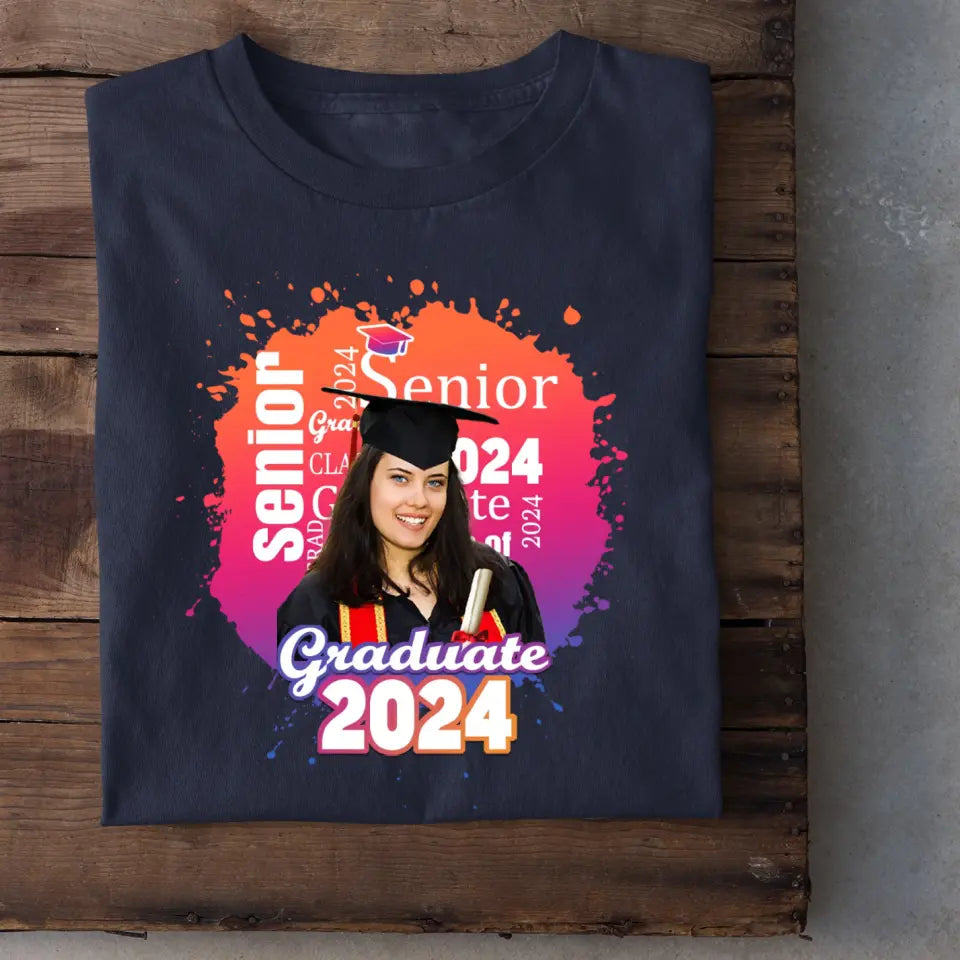 Personalized Graduate Photo Shirt - Multi Color Background