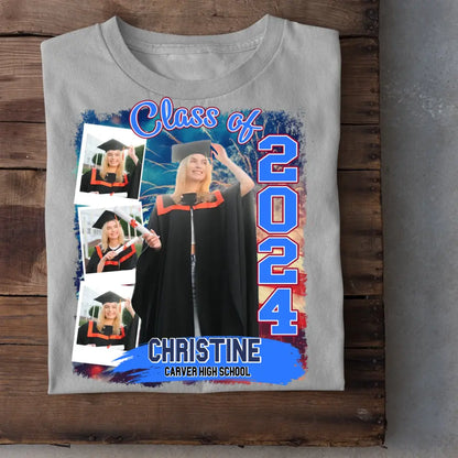 Custom Photo Build Your Own 2024 Graduation T Shirt