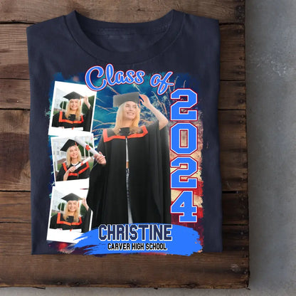 Custom Photo Build Your Own 2024 Graduation T Shirt