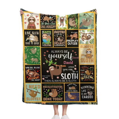 Personalized 20 Cute Sloth Custom Baby Blanket