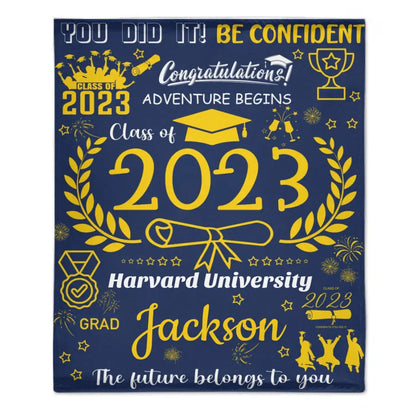 Personalized Medal Congratulations Graduation Blanket