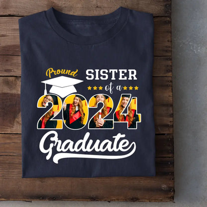 Custom Vintage Photos T-Shirt, Proud Family Team of a 2024 Graduation