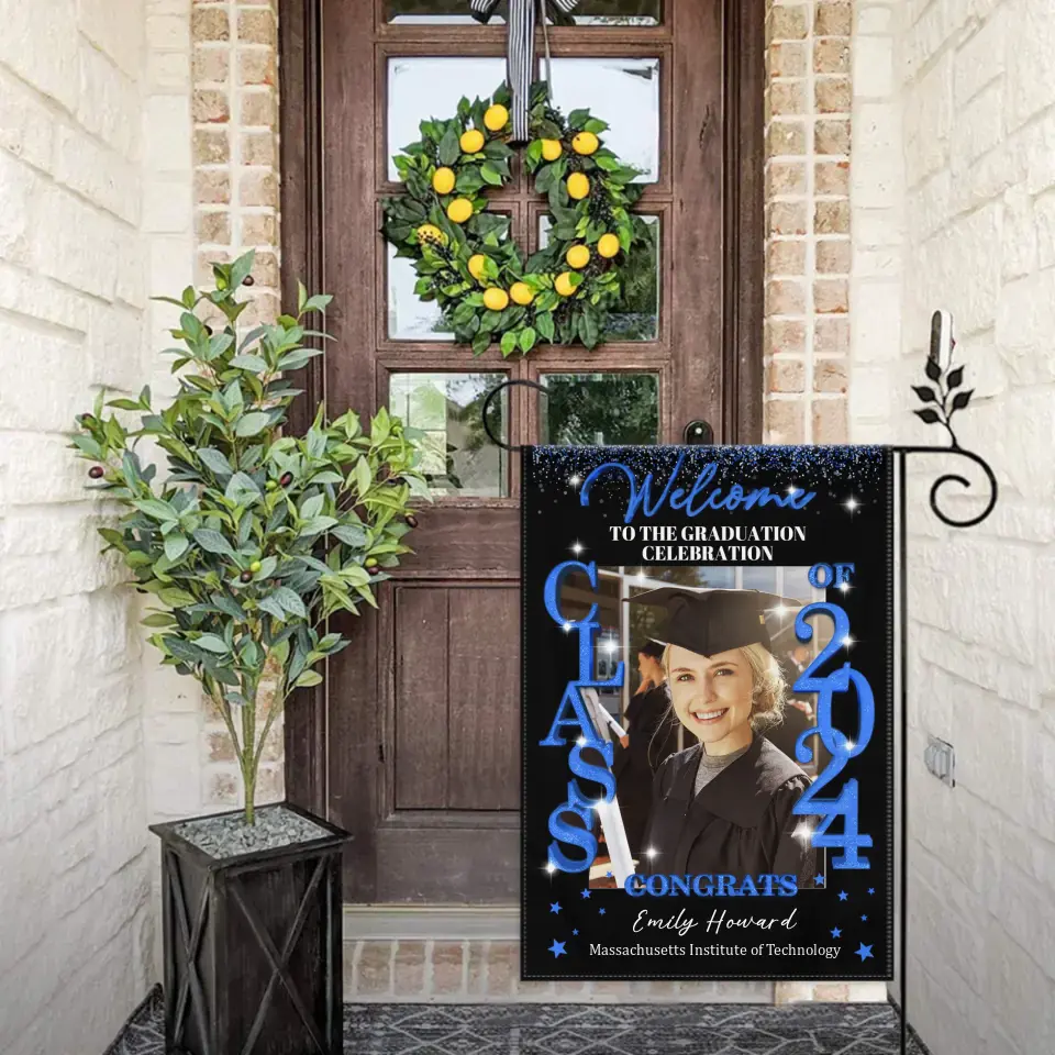 Graduation Party Class Of 2024 Blanket - Custom Photo - Welcome To The Graduation Celebration