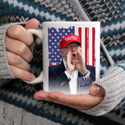 Personalized Trump Mug With America Flag