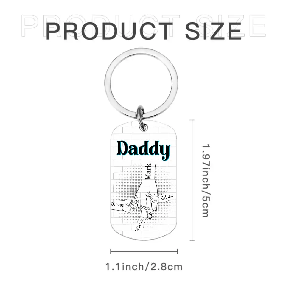 Gift For Dad - Be Safe Kids Holding Hands Stainless Steel Keychain