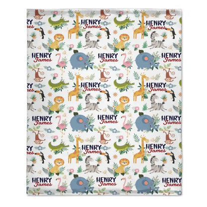 Personalized Smiling Animals Name Blanket