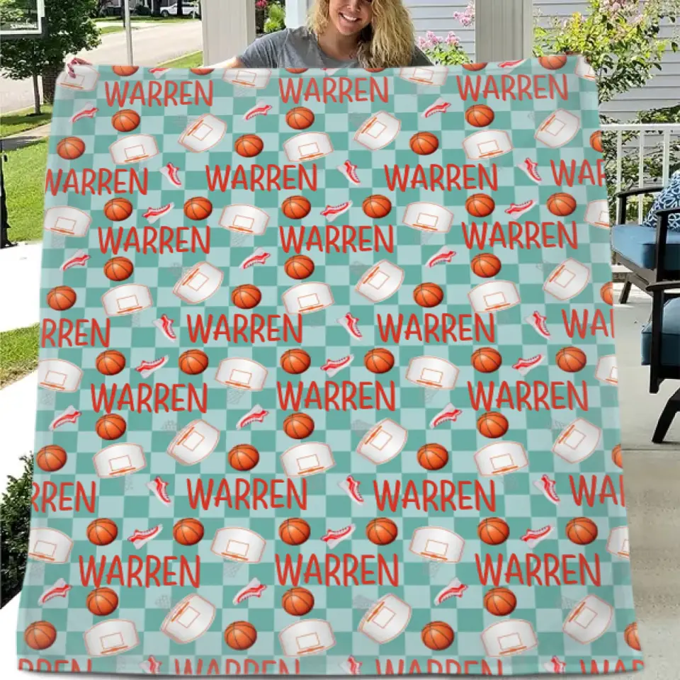 Personalized Basketball Star Name Blanket