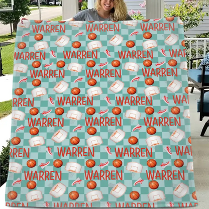 Personalized Basketball Star Name Blanket