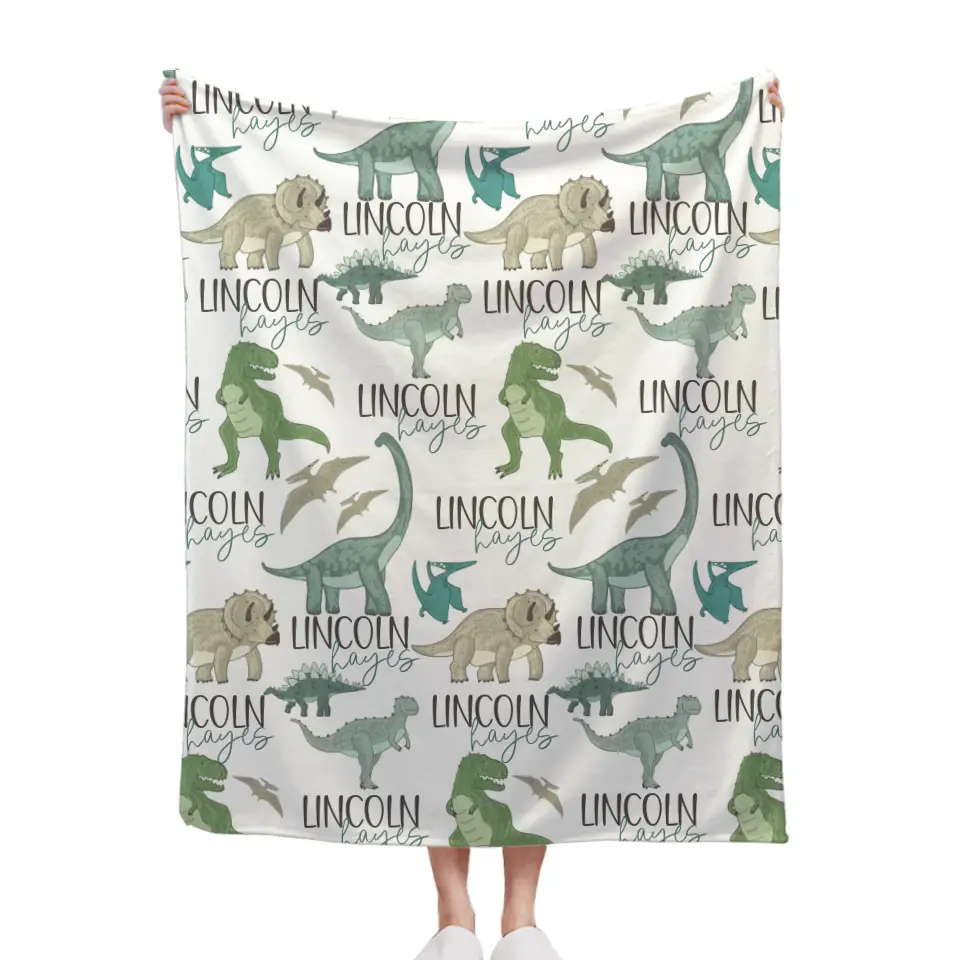 Personalized Dinosaur Park Name Blanket