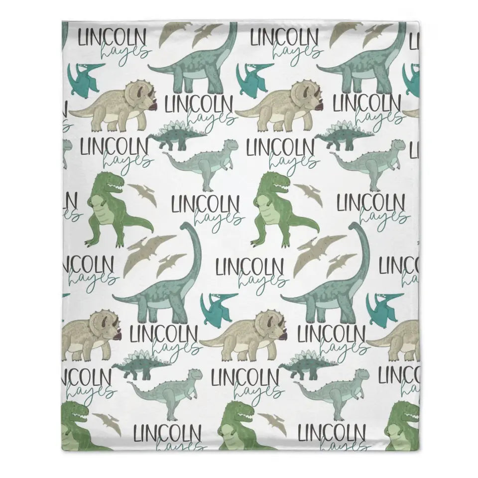 Personalized Dinosaur Park Name Blanket