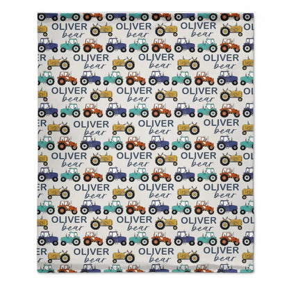 Cartoon Small Tractor Personalized Kid's Blanket