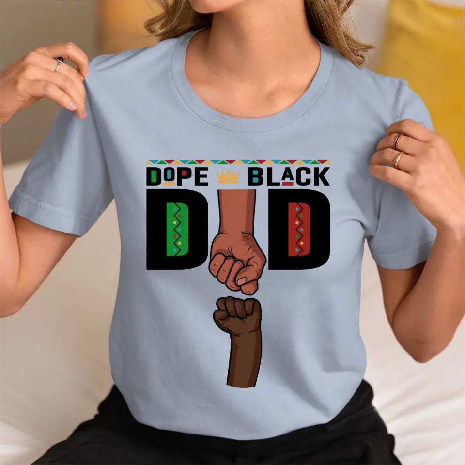 Dope Black Dad Fist Bump Father‘s Day Gift Personalized Shirt