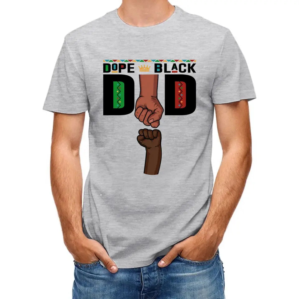 Dope Black Dad Fist Bump Father‘s Day Gift Personalized Shirt