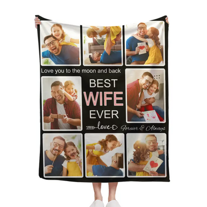 Personalized Family Blankets with Picture to Best Dad Mom Grands Ever