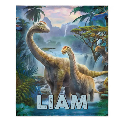 Jurassic Dinosaur - Personalized Name Blanket for Kids