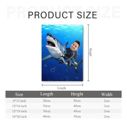 Personalized Kid Riding a Shark,Custom Portrait From Photo - Gifts for Kids and Adults